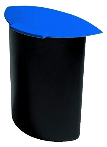 HAN Abfalleinsatz MOON mit Deckel, Mülltrennung, Abfallbehälter für Papierkorb, für die ideale Abfalltrennung, 6 Liter,1839-14, schwarz-blau von HAN