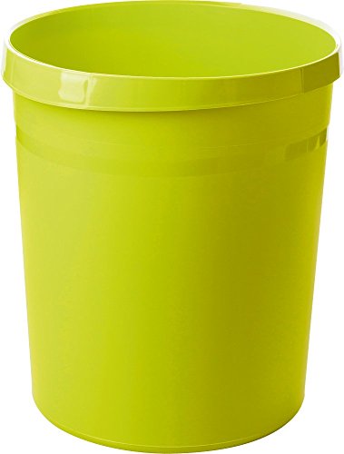 HAN Papierkorb GRIP, 18 Liter, mit 2 Griffmulden, stabil, rund, Trend Colour lemon, 5 Stück von HAN