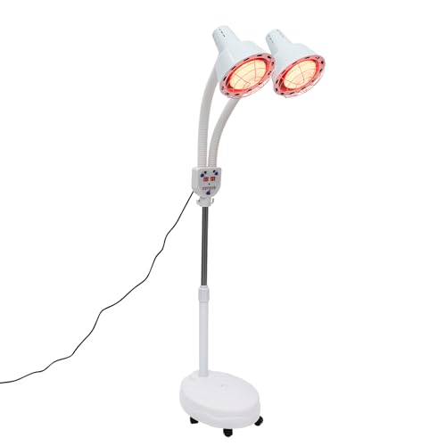 HANGKAI 275 W Infrarotlampe mit Ständer Doppelkopf Rotlichtlampe Wärmelampe mit Fernbedienung Infrarotlampe für Muskelschmerzen von HANGKAI