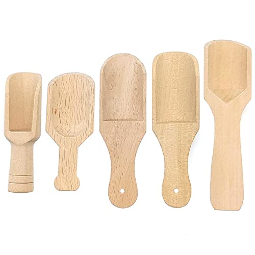 HAOBIN 5 StüCke HolzlöFfel Klein Mini HolzlöFfel Salz LöFfelchen Mini Holz Schaufel Teeschaufel Holz Kaffee Schaufel Mini SüßIgkeitenlöFfel Aus Holz KüChenutensilien,FüR Kaffee,GewüRze,Tee von HAOBIN