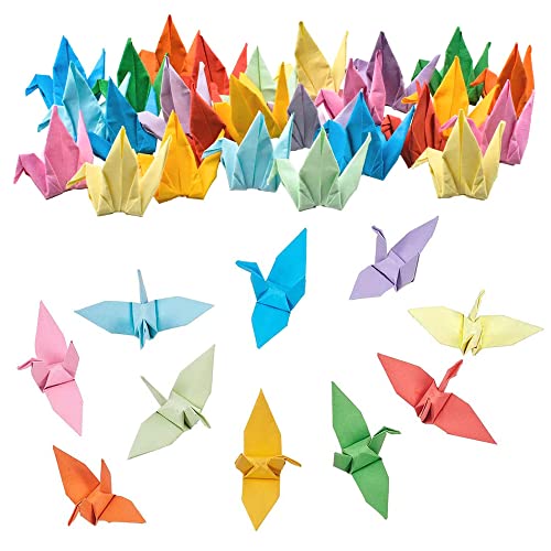 HAOBIN Origami Papier Kraniche Vogel Aus Papier 100 StüCk Handgefertigte Origamis Vogel Gefaltet Papier Vogel Vogelpapier 7cm FüR Hochzeitsfeier Hintergrund Home Decor von HAOBIN