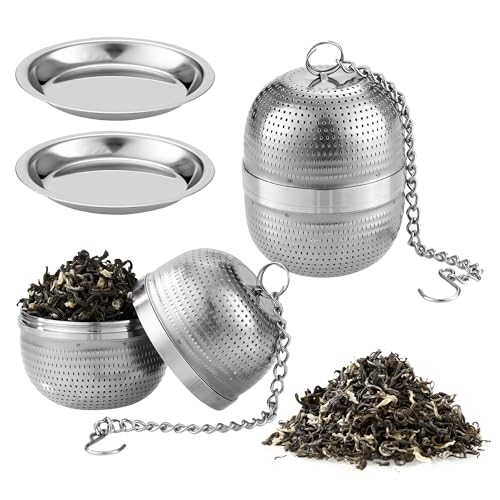 2 Stück Teesieb für Losen Tee,Teeei für Losen Tee,Teesieb Edelstahl,Exquisite Tee Brauer Sieb Ball, kann für Teekanne, Teetasse, Küche Kochen verwendet werden. von HAOYULUO