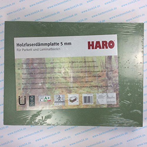 7qm Haro Holzfaserdämmplatte 5mm stark natürliche Dämmunterlage/Trittschalldämmung für Parkett und Laminat von HARO