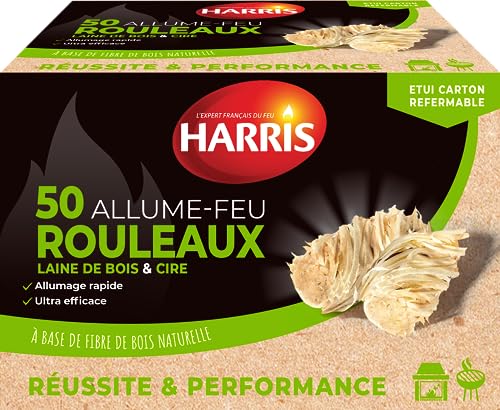 HARRIS - 50 Rollen Feueranzünder, 100% natürlich, FSC, 50 Stück von HARRIS