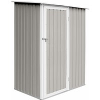 P80 Metall Gerätehaus 143 × 80 × 175 cm (BxTxH) 1,8 m³ Pultdach Hellgrau - Hattoro von HATTORO