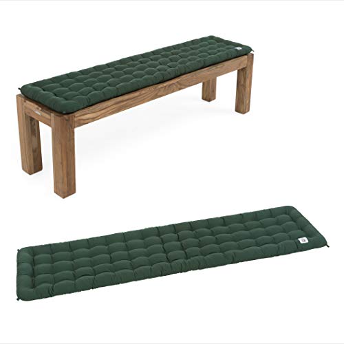 HAVE A SEAT Living - Bankauflage für Sitzbank, Bequemes Sitzpolster - Orthopädische Sitzauflage Bank, Waschbar bis 95°C, Made in Germany (Moosgrün, 180x40 cm) von HAVE A SEAT Living