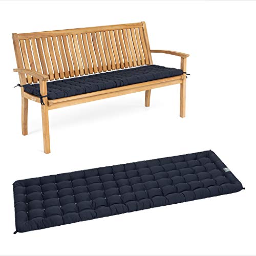 HAVE A SEAT Living - Gartenbank Auflage, Bequemes Sitzbank Polster - Orthopädisches Bank Sitzkissen, Waschbar bis 95°C, Made in Germany (Marine Blau, 180x48 cm - 1x) von HAVE A SEAT Living