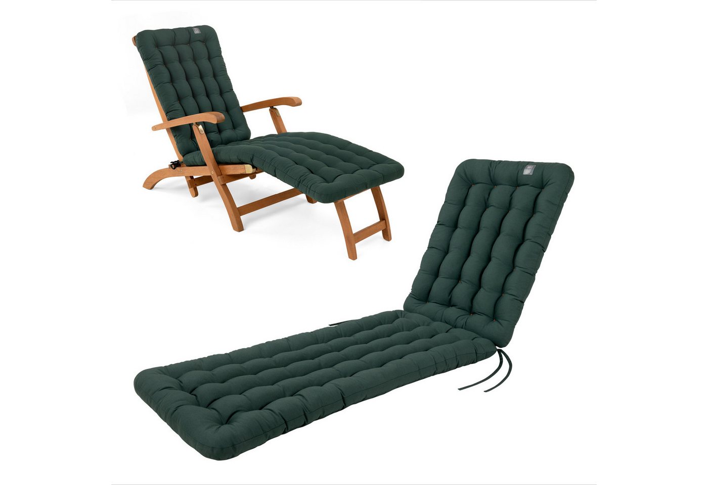 HAVE A SEAT Living Liegenauflage - bequeme Premium Polsterauflage für Liegestühle / Deckchairs, orthopädisch, wetterfest, UV-Schutz (8/10), komplett waschbar bis 95°C von HAVE A SEAT Living