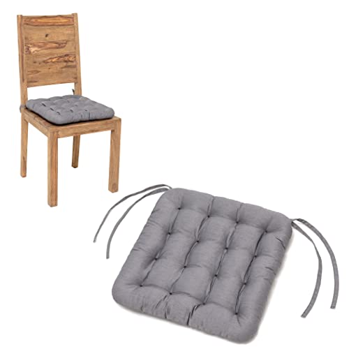 HAVE A SEAT Living - Sitzkissen 40x40 cm (4 St.) - Bequemes Stuhlkissen - Orthopädische Sitzauflage - Indoor/Outdoor, Waschbar bis 95°C (Hellgrau, 4er Set - 40x40 cm) von HAVE A SEAT Living