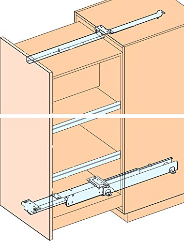 HAWA Länge 580 mm, FORTE Schrankauszug, Tiefe 585 mm, KB lichtgrau RAL 7035, schwarz von HAWA