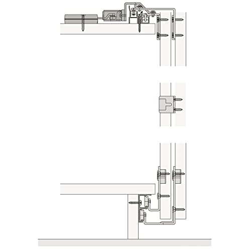 HAWA Combino 20 H FS Schiebetürbeschlag (Außenfront), 1200x2200mm für Holztüren bis 20kg, 2-türig Stahl/Kunststoff anthrazit von HAWA