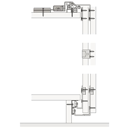 Hawa Combino 20 H FS Schiebetürbeschlag (Außenfront), 1200x2200mm für Holztüren bis 20kg, 2-türig Stahl/Kunststoff anthrazit von HAWA