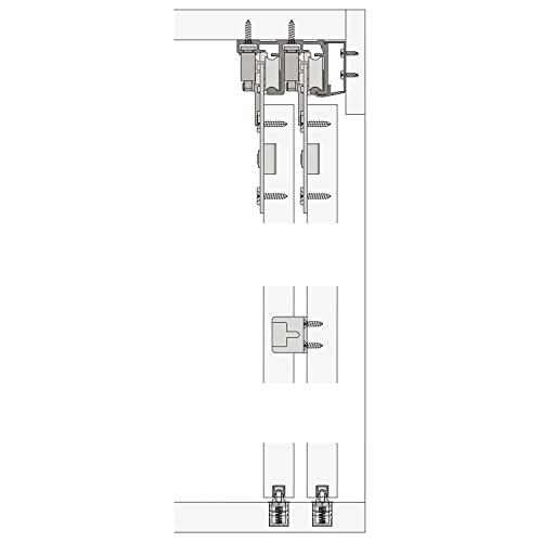 HAWA Combino 65 H IS Schiebetürbeschläge (Innenfront),für Holztüren bis 65kg, 2-türig Stahl/Kunststoff anthrazit von HAWA