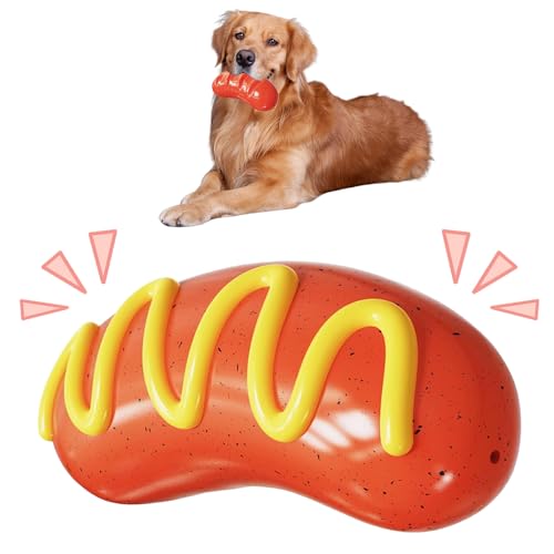 Hundespielzeug, Hundespielzeug Unzerstörbar, Quietschend Hunde Spielzeug Für Welpen Mittelgroße und Große Hunde, Die Bratwurst Dog Toys von HBSFBH