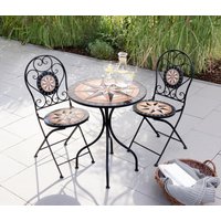 HC Freizeit & Garten Mosaik 3 tlg mit Tisch Ø 60 cm & 2 Stühlen STERN mehrfarbig von HC Garten & Freizeit