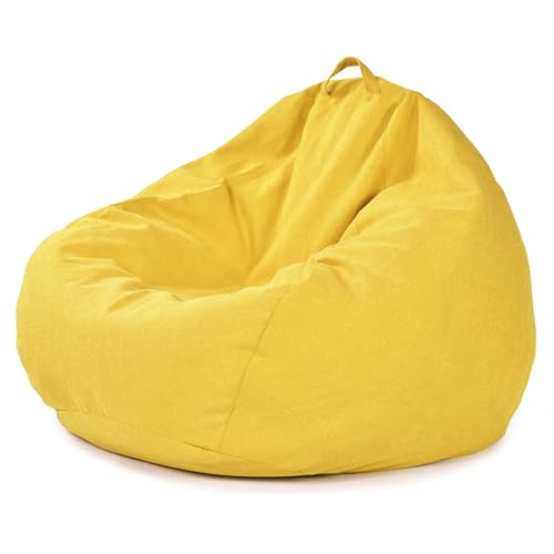 HCDZF Sitzsack Sessel, Sitzsack Erwachsene mit Füllung für das Wohnzimmer, Riesensitzsack,Gelb,90 * 110cm von HCDZF