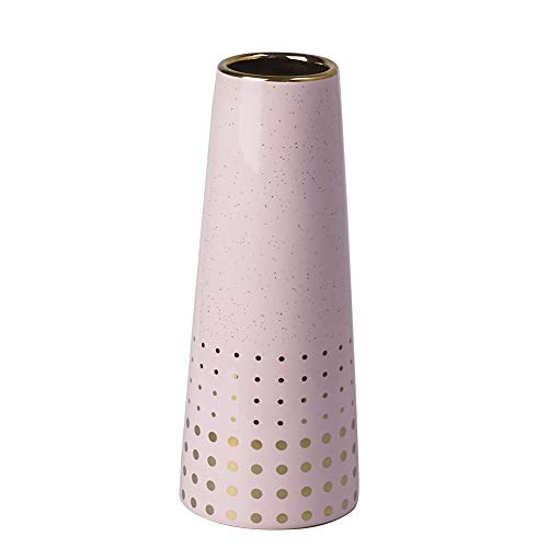 HCHLQLZ 25cm Rosa Gold Vase Keramik Vasen Blumenvase Deko Dekoration von HCHLQLZ