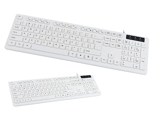 HDWR typerCLAW-PC110W Weiße mechanische Tastatur, USB 3.0, Windows-kompatibel, Ziffernblock, Plug&Play, Funktionstasten, Full-Size von HDWR
