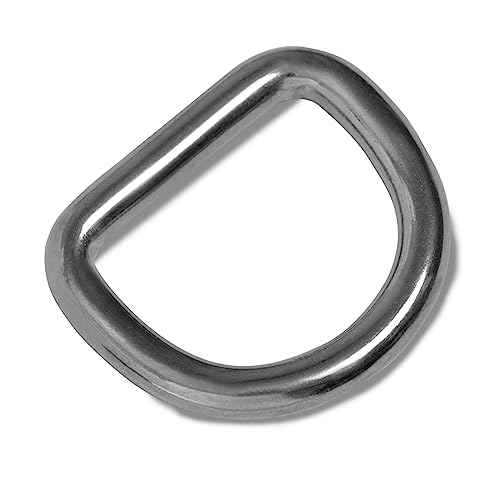 HEAVYTOOL D-Ringe 50mm x 6mm geschweißt Edelstahl AISI 316 (V4A) (5 Stück) D-Ring Halbring D Ring von HEAVYTOOL