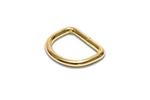 HEAVYTOOL D-Ringe 25mm x 3mm geschweißt Stahl vermessingt (20 Stück) D Ringe Halbring D Ring Halbringe von HEAVYTOOL