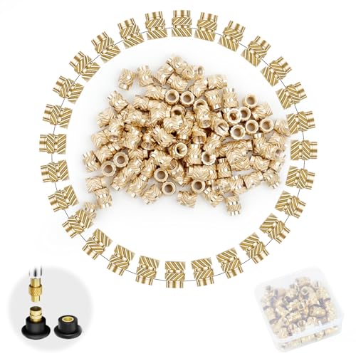 50 Stück M4 Gewindeeinsätze Set, Einpressmuttern Messing Gewindebuchse, M4x8,1x6,3 Schmelzgewinde Rändelmutter, Gewindehülse 3D Druck Threaded Inserts, Innengewinde Einschmelzgewinde Muttern von HEDMON