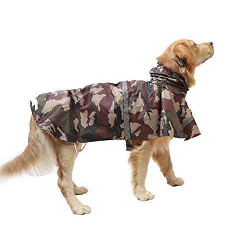 HEELPPO Hundejacke GroßE Hunde Hunde Regenjacke Hund Tarnung Regenmantel Hundekleidung Einstellbare GrößE Wasserdicht Bequeme Lagerung Brown Camouflage,XL von HEELPPO