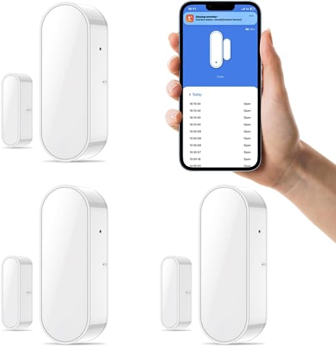 HEIMAN Wi-Fi WLAN-Tür-/Fenster-Sensor, Smarter Kontaktsensor, Funk Fenster-Kontaktschalter für Dunstabzugshauben & Einbauschaltermit Push-Benachrichtigung, für Haus/Schuppen/Garage (3er Pack) von HEIMAN