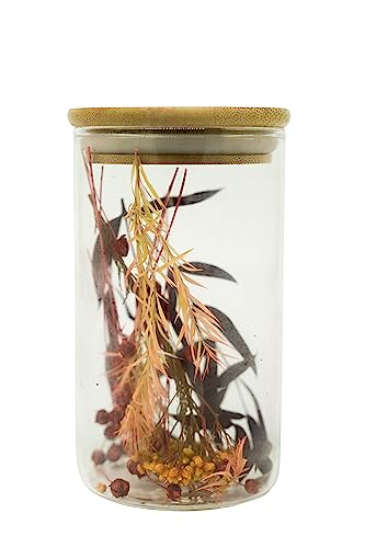 HEITMANN DECO Trockenblumen in Glasglocke, Natur/gelb/rot, 11,5x11,5x17 cm von HEITMANN DECO