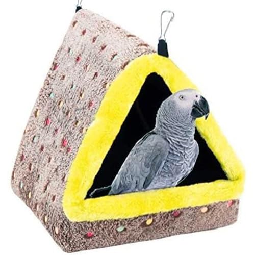 HEKARBAMILL Papageiennest Triangular Plush Winter Herbst Vogelhütte Wärme Hängevogel Nest Schlafvogel Bett für mittelgroße und große Papageien Nester von HEKARBAMILL