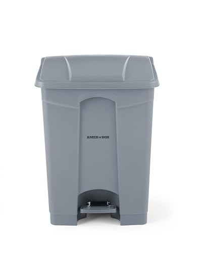 HENDI Mülleimer, AmerBox, für den professionellen Einsatz, öffnen mit Fußpedal, Abfalleimer, Müll, Tret-Abfalleimer, Abfallbehälter, 87L, 405x500x(H)820mm, Polypropylen, grau von HENDI