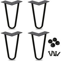 Hairpin Legs, 4er Set, 72 cm, schwarz, 2 Streben Tischbeine aus Stahl - Hengda von HENGDA