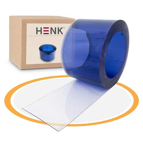 Streifenvorhang (200x2mm 50lfm), Weich-PVC Rolle Blau Transparent Streifenvorhang. ohne Montagematerial von HENK
