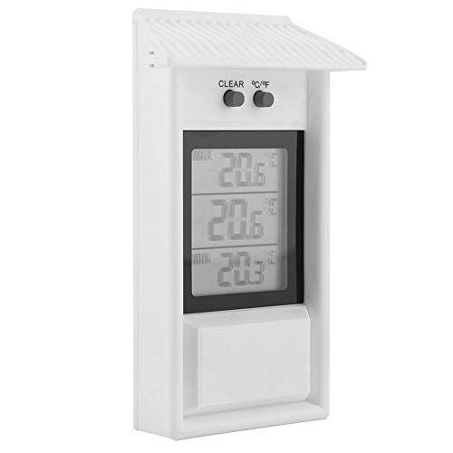 HERCHR Innen-Außen-Thermometer, Temperatur- und Feuchtigkeitsmonitor Drahtloser Feuchtigkeitsmesser-Digitales Wasserdicht(Weiß) von HERCHR