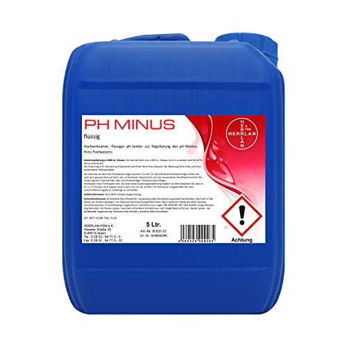 PH Minus 5 Liter / 5,5 kg flüssiger pH-Senker für Pool & Schwimmbad HERRLAN-Qualität Made in Germany von HERRLAN PSM