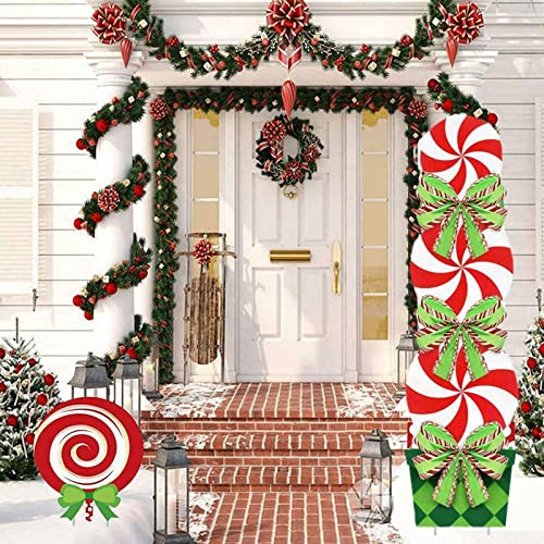 HEZHU Candy Christmas Yard Signs Christmas Holiday Decorations Outdoor Candy Garden Signs for Outdoor Patio Winter Ornaments Peppermint Xmas Yard von HEZHU
