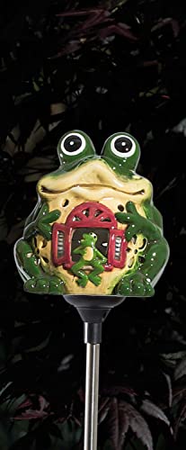 HGD LED Gartenstecker Frosch mit Solar, Grün, 8 x 8 x 82 cm, CS34-001-frosch von HGD