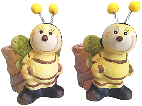 HGD "Biene aus Keramik als 2er Set, HF07-3137-B, Farbig, 13,5 x 12 x 14 cm von HGD