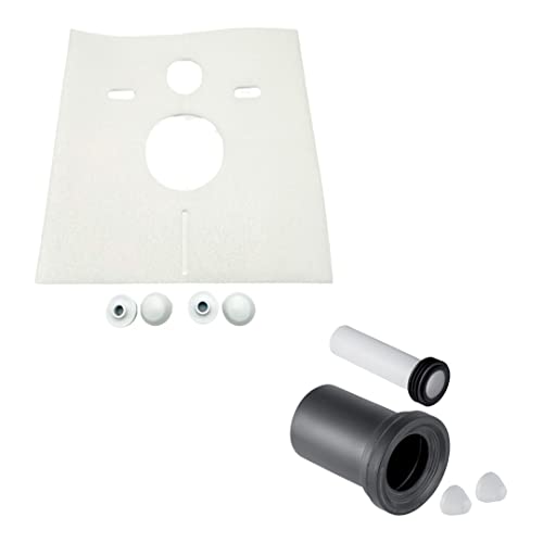 Duravit D-Neo WC-Set wandhängend mit Beschichtung und WC-Sitz + Schallschutz ohne WC mit Schallschutz mit Anschluss-Set von HGMBAD