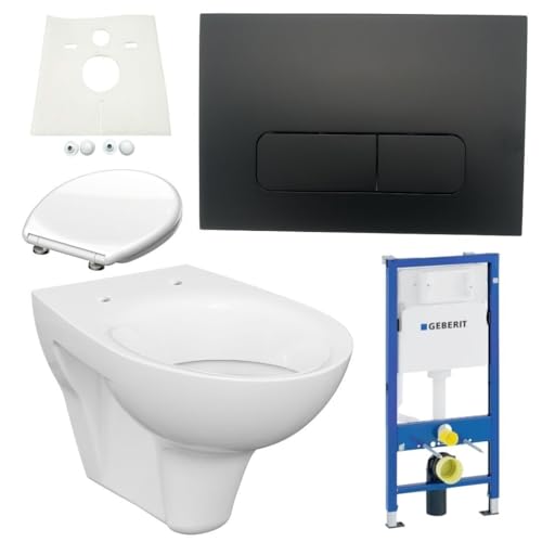 Geberit Duofix Spülkasten Drückerplatte schwarz matt Comfort Design WC Komplettset von HGMBAD
