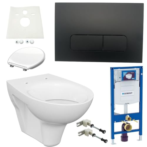 Geberit Duofix Vorwandelement Sigma Drückerplatte schwarz matt Design WC Komplettset von HGMBAD