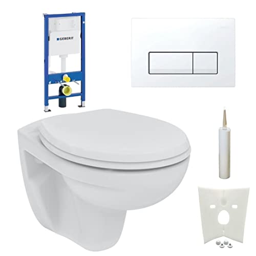 Geberit Duofix Vorwandelement Ideal Standard Hänge WC spülrandlos mit Betätigungsplatte Komplettset von HGMBAD