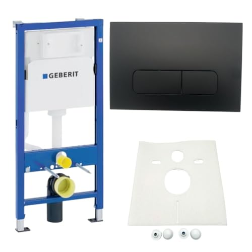 HGMBAD Geberit Duofix Vorwandelement WC Betätigungsplatte schwarz Schallschutzset von HGMBAD