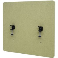 Akustik-Tischtrennwand HHG 943, Büro-Sichtschutz Schreibtisch Pinnwand, doppelwandig Stoff/Textil 60x65cm grün - green von HHG