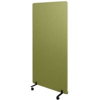 Akustik-Trennwand HHG-957, Büro-Sichtschutz Raumteiler Pinnwand, doppelwandig rollbar Stoff/Textil 167x80cm grün - green von HHG