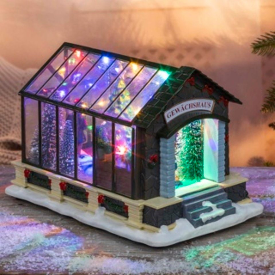 HI Dekoobjekt LED Weihnachts Gewächshaus ca. 22,5 x 14,5 x 15 cm (1 St) von HI