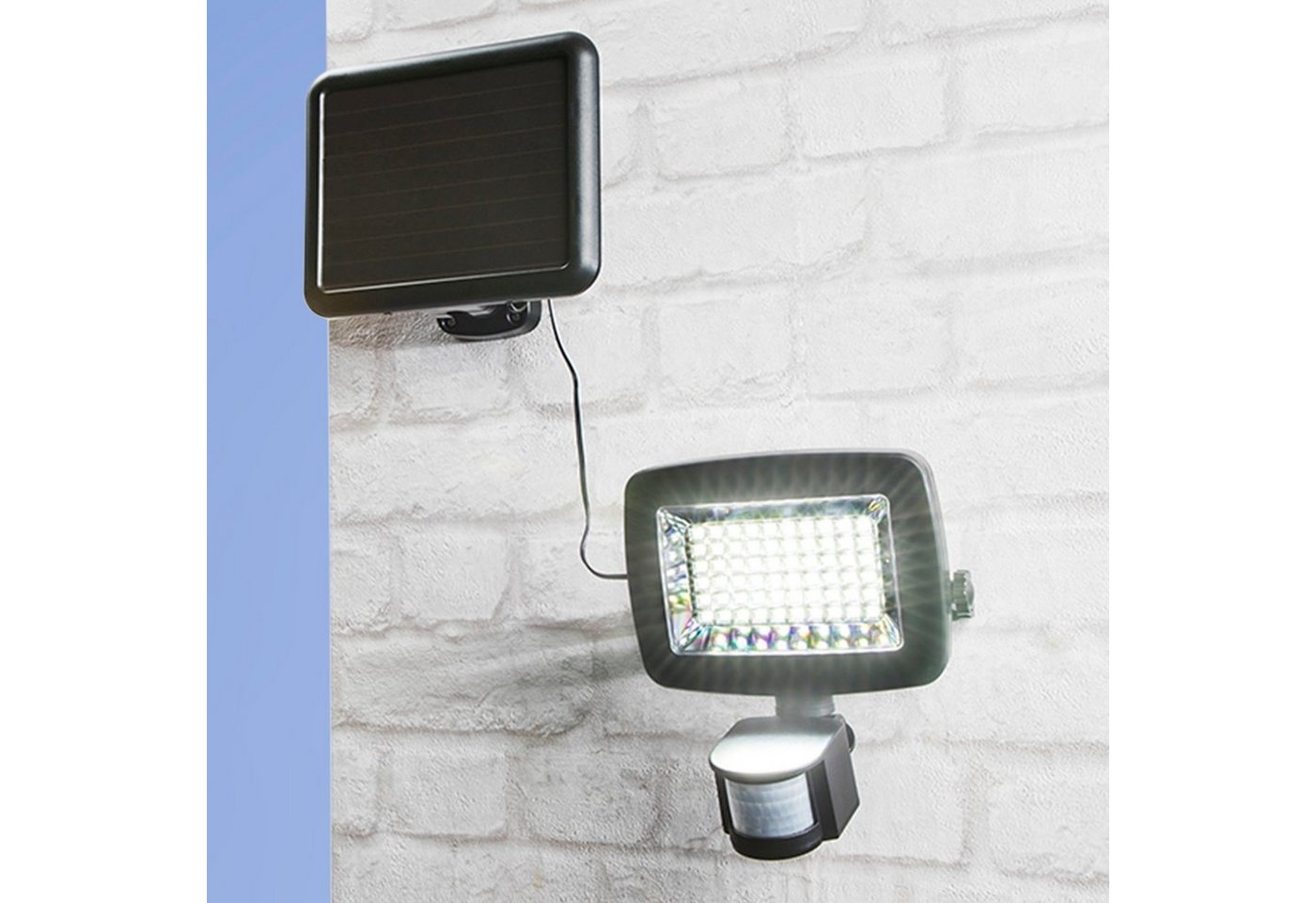HI LED Außen-Wandleuchte LED Solar-Außenstrahler mit Bewegungsmelder von HI