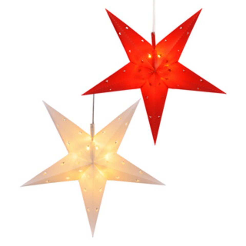 HI LED Stern Weihnachtsstern in weiß oder rot mit sternförmigen Ausschnitten von HI