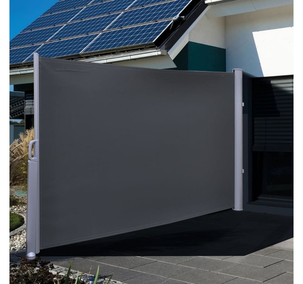 HI Balkonsichtschutz Seitenmarkise 3×1,6 m Schwarz Polyester von HI