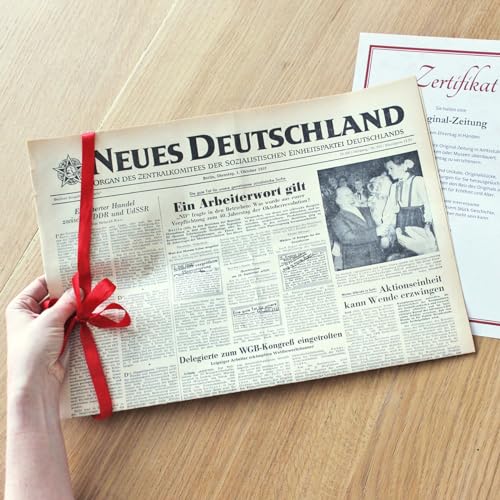 Original-Zeitung aus der ehemaligen DDR vom Tag der Geburt 1956 - historische DDR-Zeitung als Geschenkidee von Historia