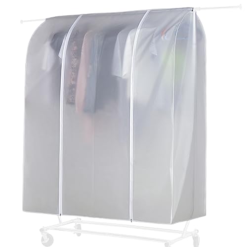 HLC Staubschutz für Kleiderbügel Schutzhülle für Kleiderständer Wasserdicht Transluzent mit Reissverschlüsse kleidersack 150 x 133 x 55 CM von HLC